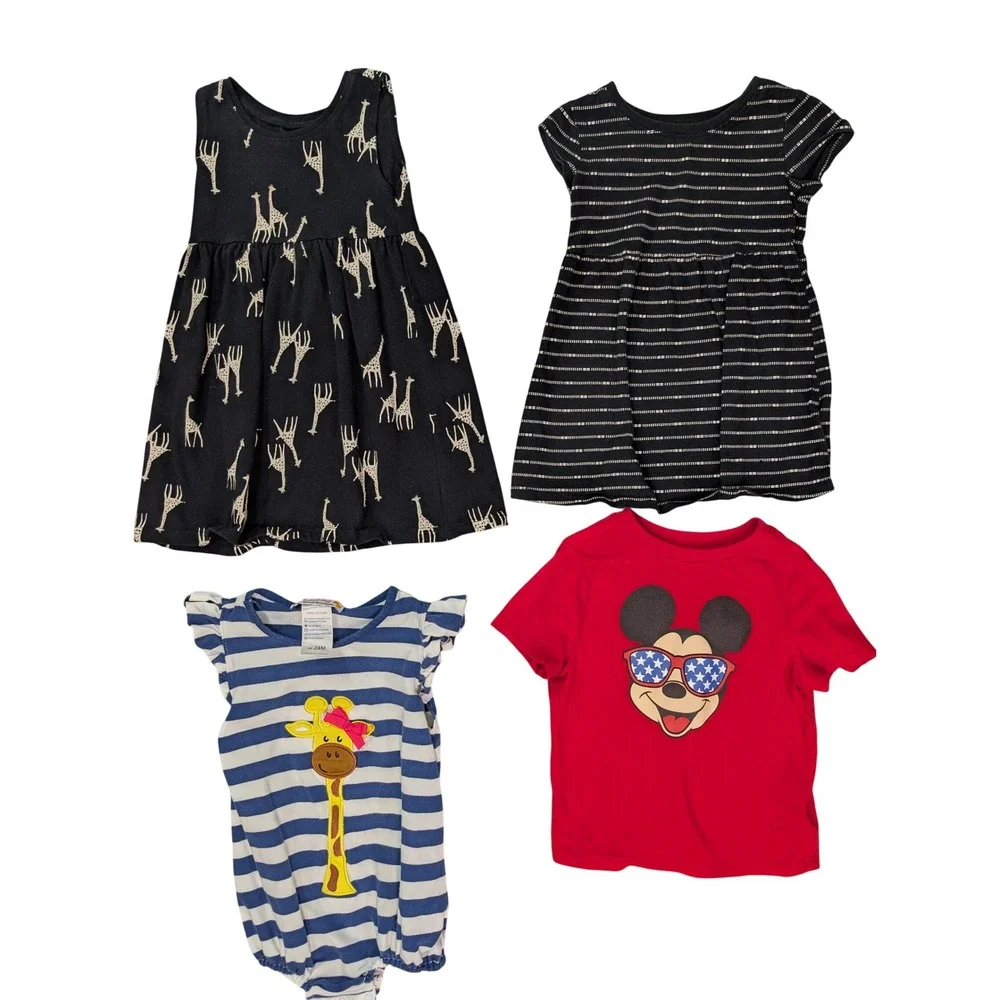Girls Clothing Lot 11pc Carters Old Navy Smocking Dog 18-24M/2T Dresses Top